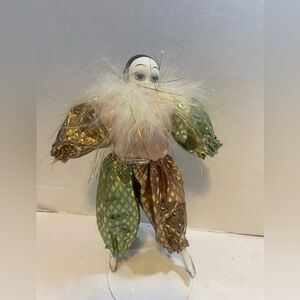 Vintage Porcelain Clown With‎ Stand